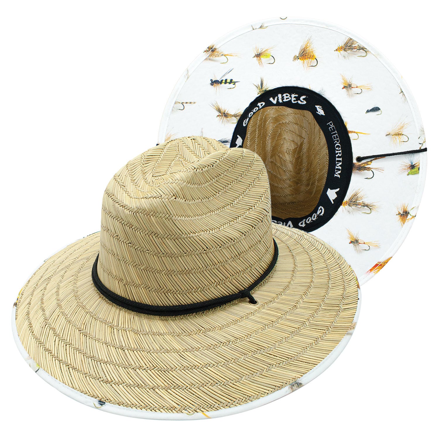Gallatin River Straw Wide Brim Lures Fishing Lifeguard Hat Doba Default